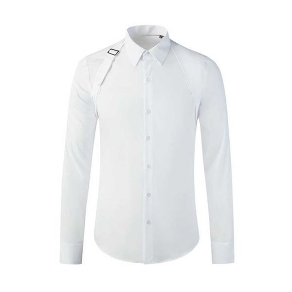 brand business metal buckle ribbon over the shoulder men shirt long sleeve slim chemise homme high-end male dress shirts jevm jevm ws9b ws9b, White;black
brand business metal buckle ribbon over the shoulder men shirt long sleeve slim chemise homme high-end male dress shirts jevm jevm ws9b ws9b, White;black