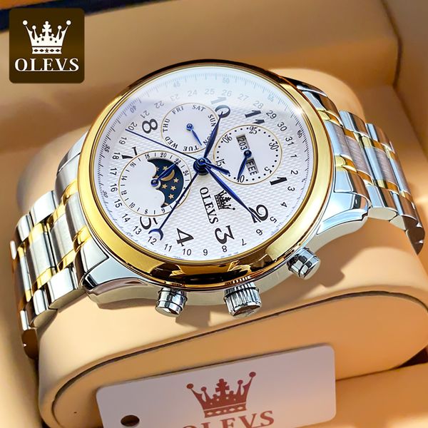 other watches olevs automatic mechanical watch for men moon phase chronograph waterproof wristwatch stainless steel strap 7pin male 230714, Slivery;black
other watches olevs automatic mechanical watch for men moon phase chronograph waterproof wristwatch stainless steel strap 7pin male 230714, Slivery;black