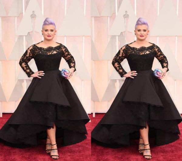 red carpet prom dresses scoop black sheer neck high low long sleeves evening gowns lace appliques custom made plus size party dres8808871
red carpet prom dresses scoop black sheer neck high low long sleeves evening gowns lace appliques custom made plus size party dres8808871