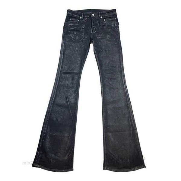rick micro horn pants ro dark wind owens pure hand brushed wax coating stacked casual slim fit jeans, Blue
rick micro horn pants ro dark wind owens pure hand brushed wax coating stacked casual slim fit jeans, Blue