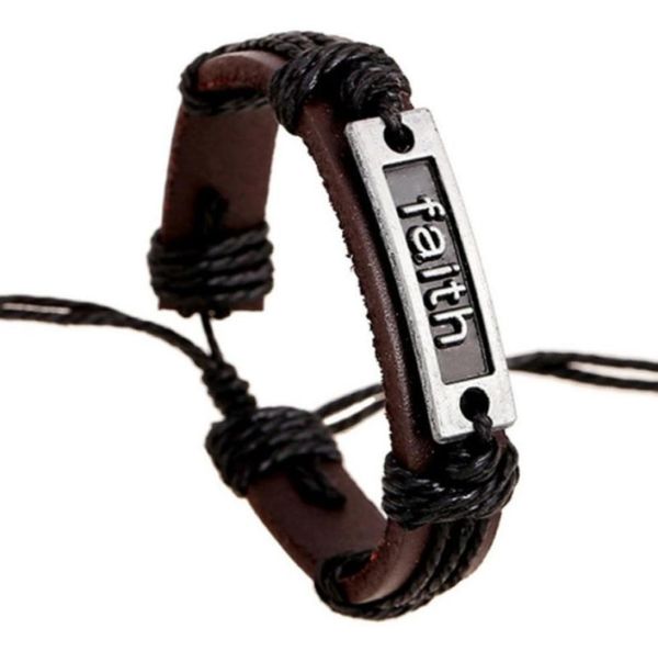 borwn color leather rope handmade braided faith charm bracelets for men women party decor bangle fashion jewelry7945587, Golden;silver
borwn color leather rope handmade braided faith charm bracelets for men women party decor bangle fashion jewelry7945587, Golden;silver