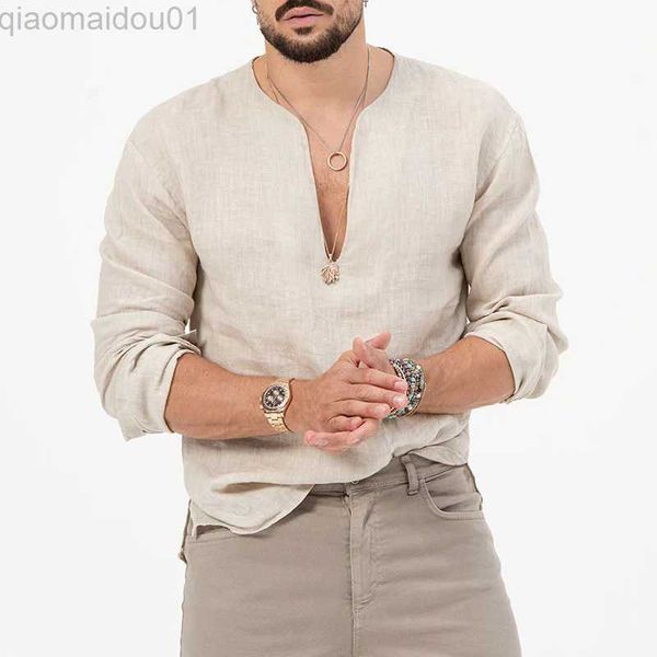 men's t-shirts vintage v neck t shirt mens cotton linen casual loose long sleeve solid color pullover leisure men clothes fashion tee, White;black
men's t-shirts vintage v neck t shirt mens cotton linen casual loose long sleeve solid color pullover leisure men clothes fashion tee, White;black