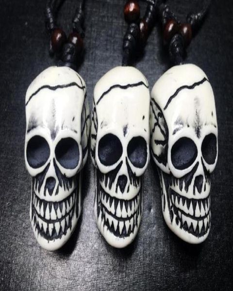 12 pcs resin gothic skull head pendant imitation yak bone charm black wax cotton cord necklace296a2185290, Silver
12 pcs resin gothic skull head pendant imitation yak bone charm black wax cotton cord necklace296a2185290, Silver