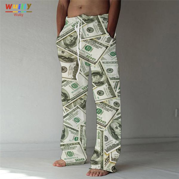 men's pants fashion straight trousers 3d print elastic drawstring design front pocket beach dollar graphic prints comfort 230714, Black
men's pants fashion straight trousers 3d print elastic drawstring design front pocket beach dollar graphic prints comfort 230714, Black
