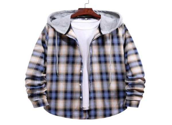 men casual shirts long sleeve hoodie jacket plaid button down flannel loose shirts plus size fashion3762765, White;black
men casual shirts long sleeve hoodie jacket plaid button down flannel loose shirts plus size fashion3762765, White;black