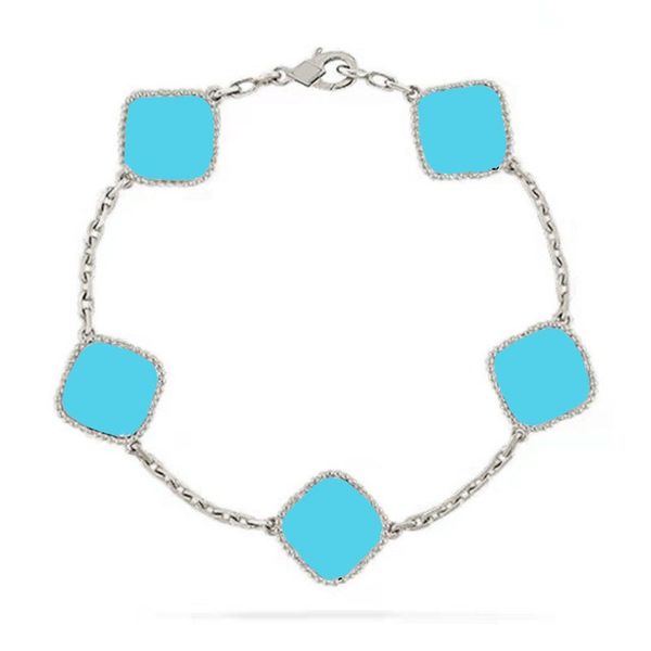 womens bracelet blue agate cleef clover 18k white god plated chain designer jewery women mini fashion cuff hand link lucky gift for girl ind, Black
womens bracelet blue agate cleef clover 18k white god plated chain designer jewery women mini fashion cuff hand link lucky gift for girl ind, Black