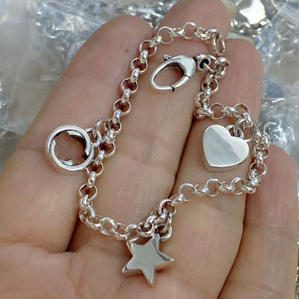 designer bracelet jewelry star heart pendant bracelets silver plate agate fashion love charm chain for women wedding gift party, Black
designer bracelet jewelry star heart pendant bracelets silver plate agate fashion love charm chain for women wedding gift party, Black