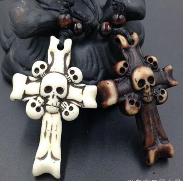 24pcs imitation bovine bone skull cross pendant wax cord necklace women men engagement fashion jewelry accessories c209110744, Silver
24pcs imitation bovine bone skull cross pendant wax cord necklace women men engagement fashion jewelry accessories c209110744, Silver