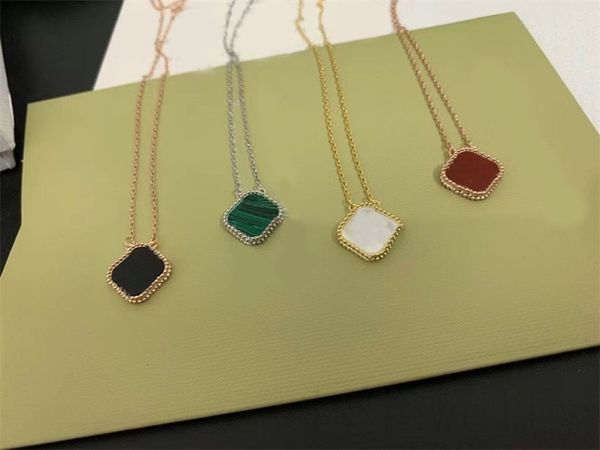 designer pendant necklaces exquisite luxury necklace for women metal chains for men valentine s day gift ins lover red gemstone clover neckl, Silver 
designer pendant necklaces exquisite luxury necklace for women metal chains for men valentine s day gift ins lover red gemstone clover neckl, Silver