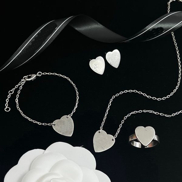 simplicity fashion love ear studs 18k plated gold necklaces bracelet sets with engraved g letter heart pendant earrings supply couples jewel, Black
simplicity fashion love ear studs 18k plated gold necklaces bracelet sets with engraved g letter heart pendant earrings supply couples jewel, Black