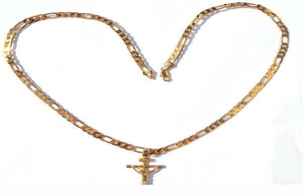 24k solid yellow gold gf 6mm italian figaro link chain necklace 24quot womens mens jesus crucifix cross pendant3663023, Silver
24k solid yellow gold gf 6mm italian figaro link chain necklace 24quot womens mens jesus crucifix cross pendant3663023, Silver