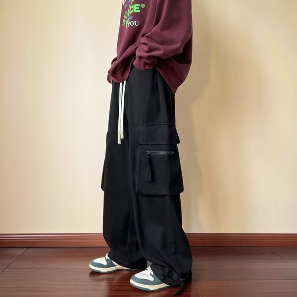 men's pants black cargo men fashion pocket casual korean style streetwear hip hop loose straight mens trousers 230714
men's pants black cargo men fashion pocket casual korean style streetwear hip hop loose straight mens trousers 230714