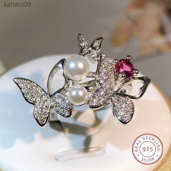 925 silver elegant double pearl double butterfly full zircon ring jewelry ladies zircon sweet girl ring birthday party l230704, Golden;silver
925 silver elegant double pearl double butterfly full zircon ring jewelry ladies zircon sweet girl ring birthday party l230704, Golden;silver