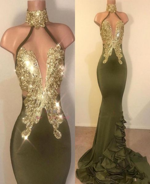 vestidos new olive green mermaid evening dresses high neck gold crystal beaded ruffles sweep train custom formal party dress 4917036, Black;red
vestidos new olive green mermaid evening dresses high neck gold crystal beaded ruffles sweep train custom formal party dress 4917036, Black;red