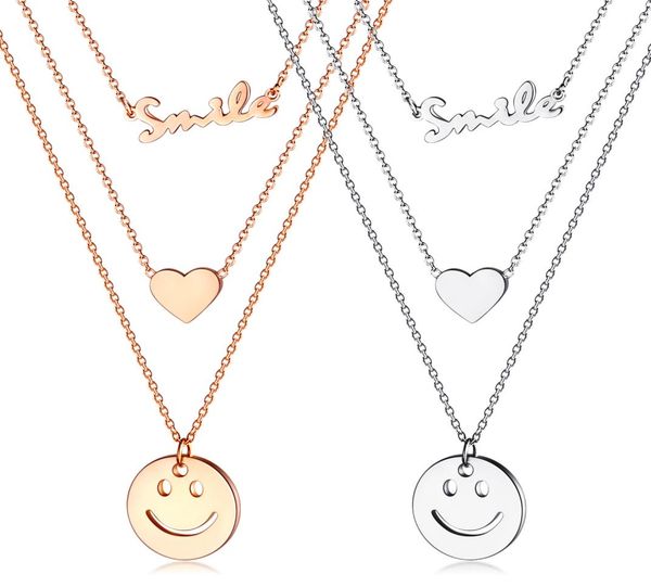 fashion girl wild smile smile love pendant multilayer titanium steel rose gold ladies necklace clavicle chain 3gx15898183253, Silver
fashion girl wild smile smile love pendant multilayer titanium steel rose gold ladies necklace clavicle chain 3gx15898183253, Silver