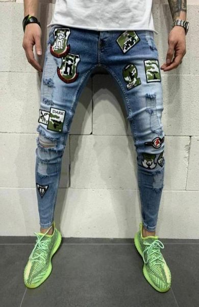 2020 men badge hip hop skinny jeans fashion designer stretch streetwear denim trousers2842762, Blue
2020 men badge hip hop skinny jeans fashion designer stretch streetwear denim trousers2842762, Blue