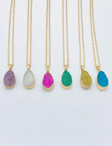 natural quartz crystal stone gold plated irregular colorful chain pendant necklaces druzy jewelry for women girl7829153, Silver
natural quartz crystal stone gold plated irregular colorful chain pendant necklaces druzy jewelry for women girl7829153, Silver