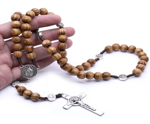 new catholic brown wooden rosary beads orthodox cross woven rope necklace of religious jewelry men women gift cross necklace god b3681835, Silver
new catholic brown wooden rosary beads orthodox cross woven rope necklace of religious jewelry men women gift cross necklace god b3681835, Silver