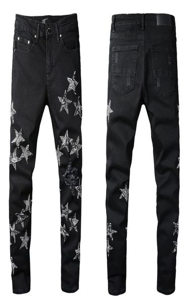 mens jeans fashion pentagram patch black jeans slim pants casual trousers big size 29405351084, Blue
mens jeans fashion pentagram patch black jeans slim pants casual trousers big size 29405351084, Blue