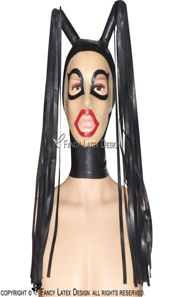 pigtail latex hood with wig hair transparent face zip at back open eyes mouth nostril rubber mask 00549611348, Silver
pigtail latex hood with wig hair transparent face zip at back open eyes mouth nostril rubber mask 00549611348, Silver