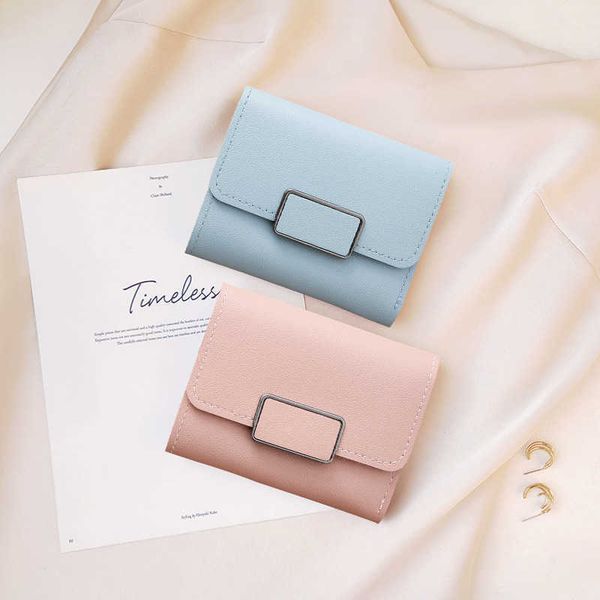 new korean women's wallet solid color multi card short three fold wallet horizontal square lock handle bag
new korean women's wallet solid color multi card short three fold wallet horizontal square lock handle bag