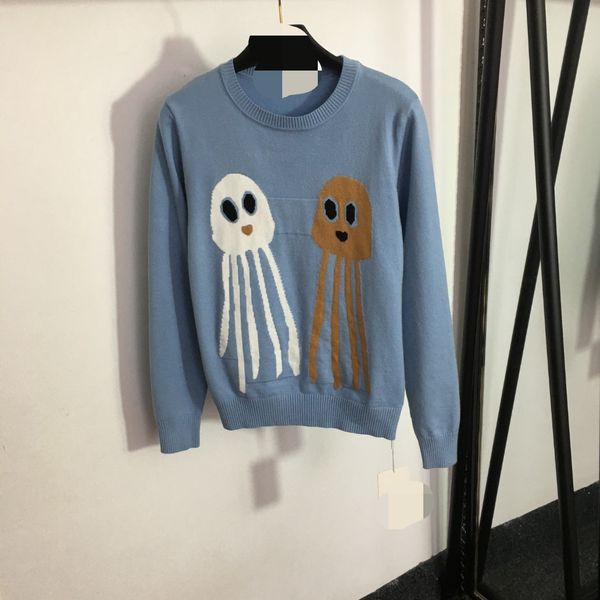 718 2023 runway spring brand same style sweater striped long sleeve crew neck white blue pullover fashion clothes womens 20234669, White;black
718 2023 runway spring brand same style sweater striped long sleeve crew neck white blue pullover fashion clothes womens 20234669, White;black