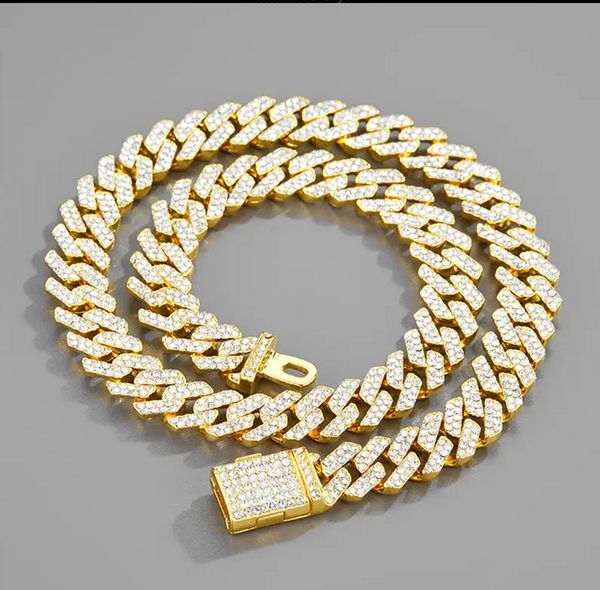 cuban link chain mens iced out miami cuban necklace artificial diamond chain for men women bling hip hop, Silver
cuban link chain mens iced out miami cuban necklace artificial diamond chain for men women bling hip hop, Silver