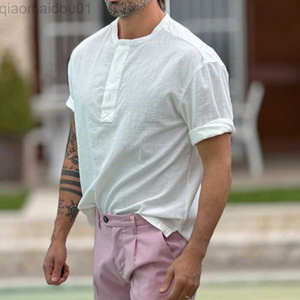 men's t-shirts fashion simple solid cotton linen t shirts mens summer short sleeve loose casual pullover leisure buttoned crew neck men, White;black
men's t-shirts fashion simple solid cotton linen t shirts mens summer short sleeve loose casual pullover leisure buttoned crew neck men, White;black