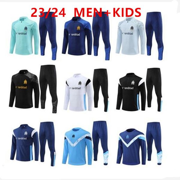 Image of 23 24 Adult and Kids Soccer Trascksuit Payet Guendouzi Kamara 22/23 Men Football Training Suit De