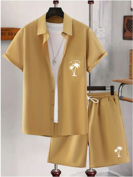 men's tracksuits 2 pieces outfits coconut tree print button up shirt and drawstring shorts set 230714, Gray
men's tracksuits 2 pieces outfits coconut tree print button up shirt and drawstring shorts set 230714, Gray