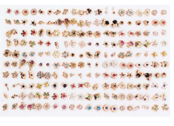 100 pairs women acrylic crystal small stud earrings sets girl child heart star crown earring jewelry new1900201, Golden;silver
100 pairs women acrylic crystal small stud earrings sets girl child heart star crown earring jewelry new1900201, Golden;silver
