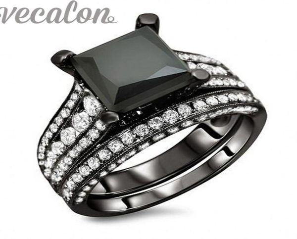 vecalon trendy wedding band ring set for women 4ct black cz diamond ring 10kt blimulated diamond cz 10kt black gold filled female 3460292, Slivery;golden
vecalon trendy wedding band ring set for women 4ct black cz diamond ring 10kt blimulated diamond cz 10kt black gold filled female 3460292, Slivery;golden
