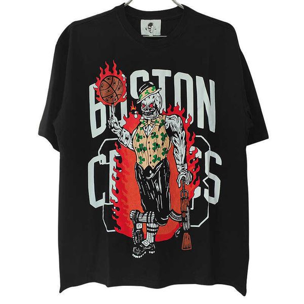 warren trendy brand large t-shirt boston skull print basketball short sleeve, White;black
warren trendy brand large t-shirt boston skull print basketball short sleeve, White;black