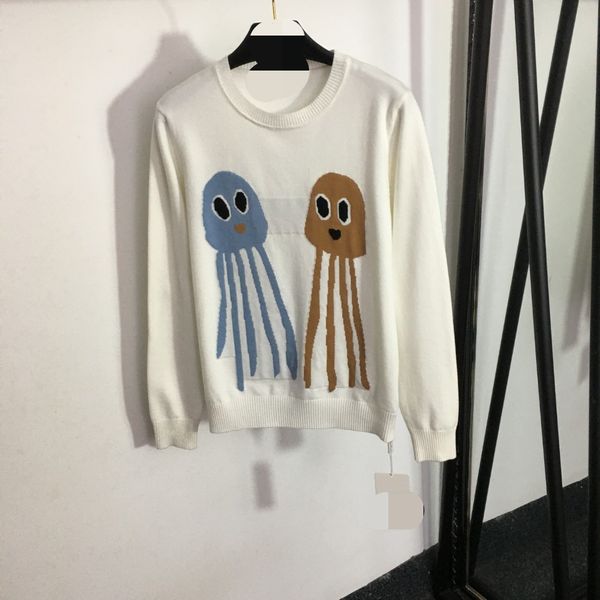 708 2023 runway spring brand same style sweater striped long sleeve crew neck white blue pullover fashion clothes womens 20234669, White;black
708 2023 runway spring brand same style sweater striped long sleeve crew neck white blue pullover fashion clothes womens 20234669, White;black