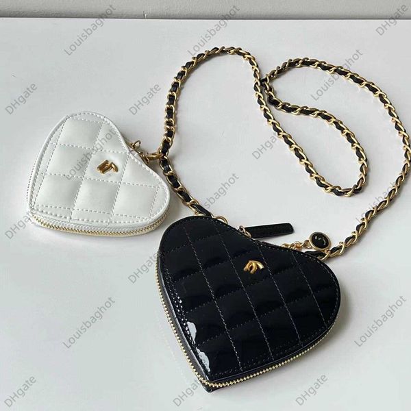 fresh and cute small waste bag lacquer leather love gemini leather chain stranded shoulder bag zipper shoulder bag