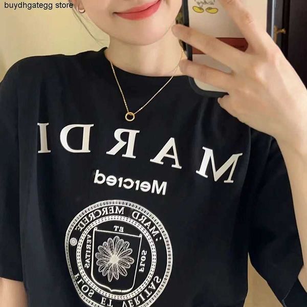 women's t-shirts fashion brand mardi korean version ins trendy floral disc letter print versatile casual short sleeved couples, White
women's t-shirts fashion brand mardi korean version ins trendy floral disc letter print versatile casual short sleeved couples, White