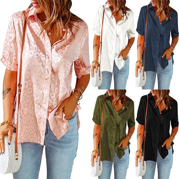 europe and america 2023 spring/summer new casual cardigan blouses women's shirts polo collar single breasted loose short sleeve shirt, White
europe and america 2023 spring/summer new casual cardigan blouses women's shirts polo collar single breasted loose short sleeve shirt, White