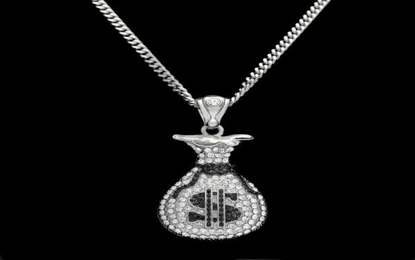 hip hop gold silver cash money bag pendant for men women bling crystal dollar charm necklace with cuban chain jewelry3751013
hip hop gold silver cash money bag pendant for men women bling crystal dollar charm necklace with cuban chain jewelry3751013