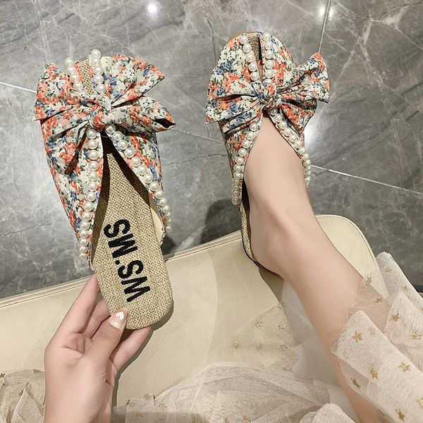 slippers women's baotou floral flat canvas half slippers outdoor summer women fashion pearl bow soft bottom sandals 230713, Black
slippers women's baotou floral flat canvas half slippers outdoor summer women fashion pearl bow soft bottom sandals 230713, Black