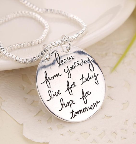 2019 new fashion jewelry learn from yesterday live for today hope for tomorrow letter pendant necklace gift for women 2 colors zj4821564, Silver
2019 new fashion jewelry learn from yesterday live for today hope for tomorrow letter pendant necklace gift for women 2 colors zj4821564, Silver