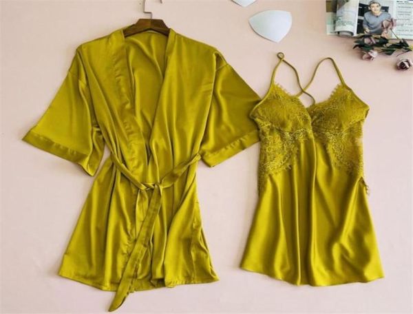 women039s sleepwear women yellow kimono robe gown suit with belt vneck nightdress set lady casual lace home dress elegant2122732, Black;red
women039s sleepwear women yellow kimono robe gown suit with belt vneck nightdress set lady casual lace home dress elegant2122732, Black;red