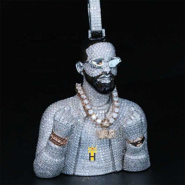 custom personalized jewelry 925 10k 14k 18k gold plated hip hop moissanite iced out bust pendant, Silver
custom personalized jewelry 925 10k 14k 18k gold plated hip hop moissanite iced out bust pendant, Silver