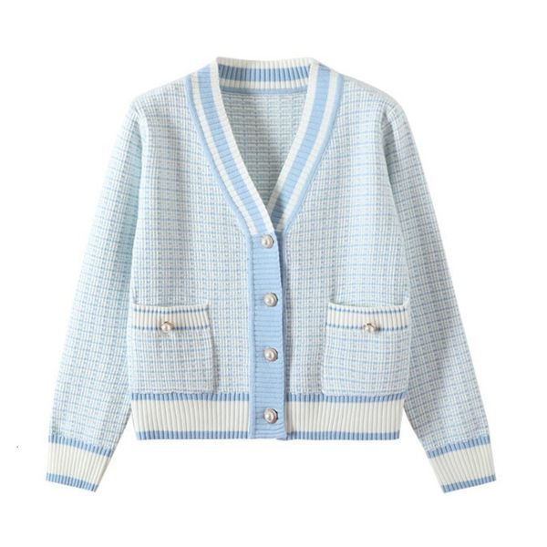 women's knits tees korean fashion plaid short cardigan women's v neck knitted sweater coat female autumn winter casual vintag knit, White
women's knits tees korean fashion plaid short cardigan women's v neck knitted sweater coat female autumn winter casual vintag knit, White