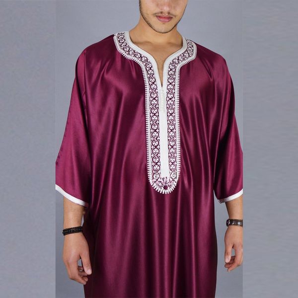 ethnic clothing muslim men robe embroidered loose luxury long skirt ramadan prayer kaftan pakistan attire thobe gentleman traditional dress, Red
ethnic clothing muslim men robe embroidered loose luxury long skirt ramadan prayer kaftan pakistan attire thobe gentleman traditional dress, Red