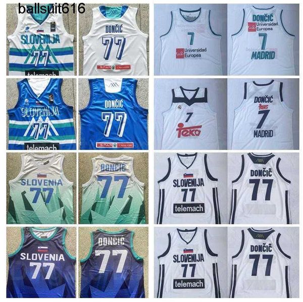 real madrid euroleague europe basketball 7 luka doncic 77 slovenia national team jersey men blue white away color breathable shirt for sport, Black;red
real madrid euroleague europe basketball 7 luka doncic 77 slovenia national team jersey men blue white away color breathable shirt for sport, Black;red