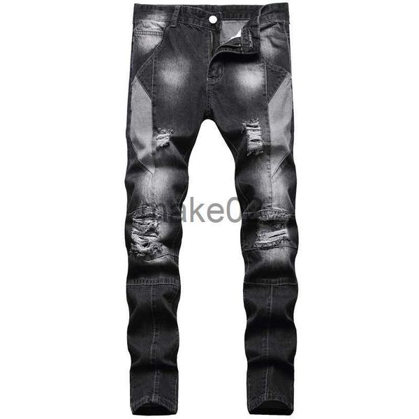 men's jeans mens slim fit white wash denim pants beggar style hole ripped street fashion black gray jeans casual jeans x0714, Blue
men's jeans mens slim fit white wash denim pants beggar style hole ripped street fashion black gray jeans casual jeans x0714, Blue