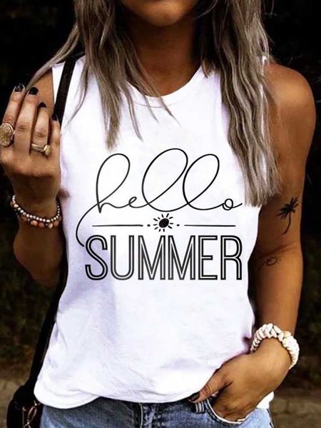 women's t-shirt women's casual letter print tank funny hello summer sleeveless shirt white graphic tee basic t shirts 2023 l230713
women's t-shirt women's casual letter print tank funny hello summer sleeveless shirt white graphic tee basic t shirts 2023 l230713
