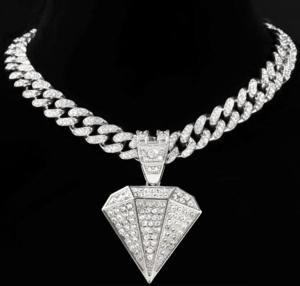pendant necklaces hip hop paved rhinestones diamond shape necklace for women men iced out crystal chunky cuban chain jewelry gift2925550, Silver
pendant necklaces hip hop paved rhinestones diamond shape necklace for women men iced out crystal chunky cuban chain jewelry gift2925550, Silver