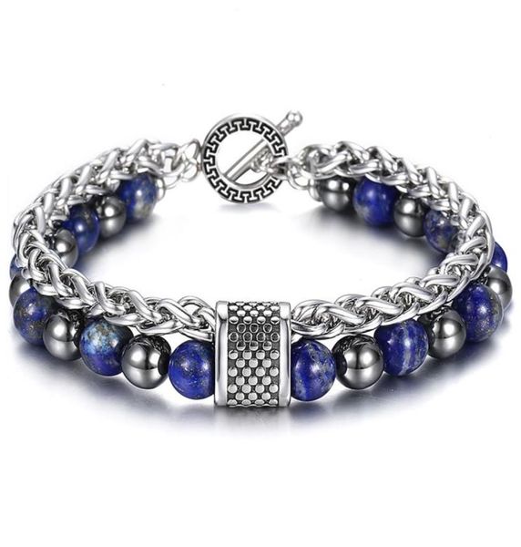 8mm double layers stone beaded bracelet for men boys lapis lazuli hemitate metal lava stone stainless steel cable chain tbx00109 y4811469, Black
8mm double layers stone beaded bracelet for men boys lapis lazuli hemitate metal lava stone stainless steel cable chain tbx00109 y4811469, Black