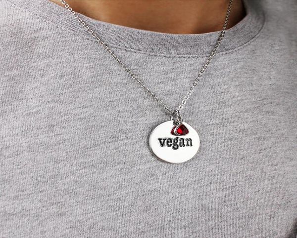 fashion vegan necklace with crystal pendant for women men stainless steel round vegetarian symbol lifestyle jewelry1320594, Silver
fashion vegan necklace with crystal pendant for women men stainless steel round vegetarian symbol lifestyle jewelry1320594, Silver